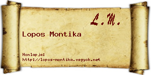 Lopos Montika névjegykártya